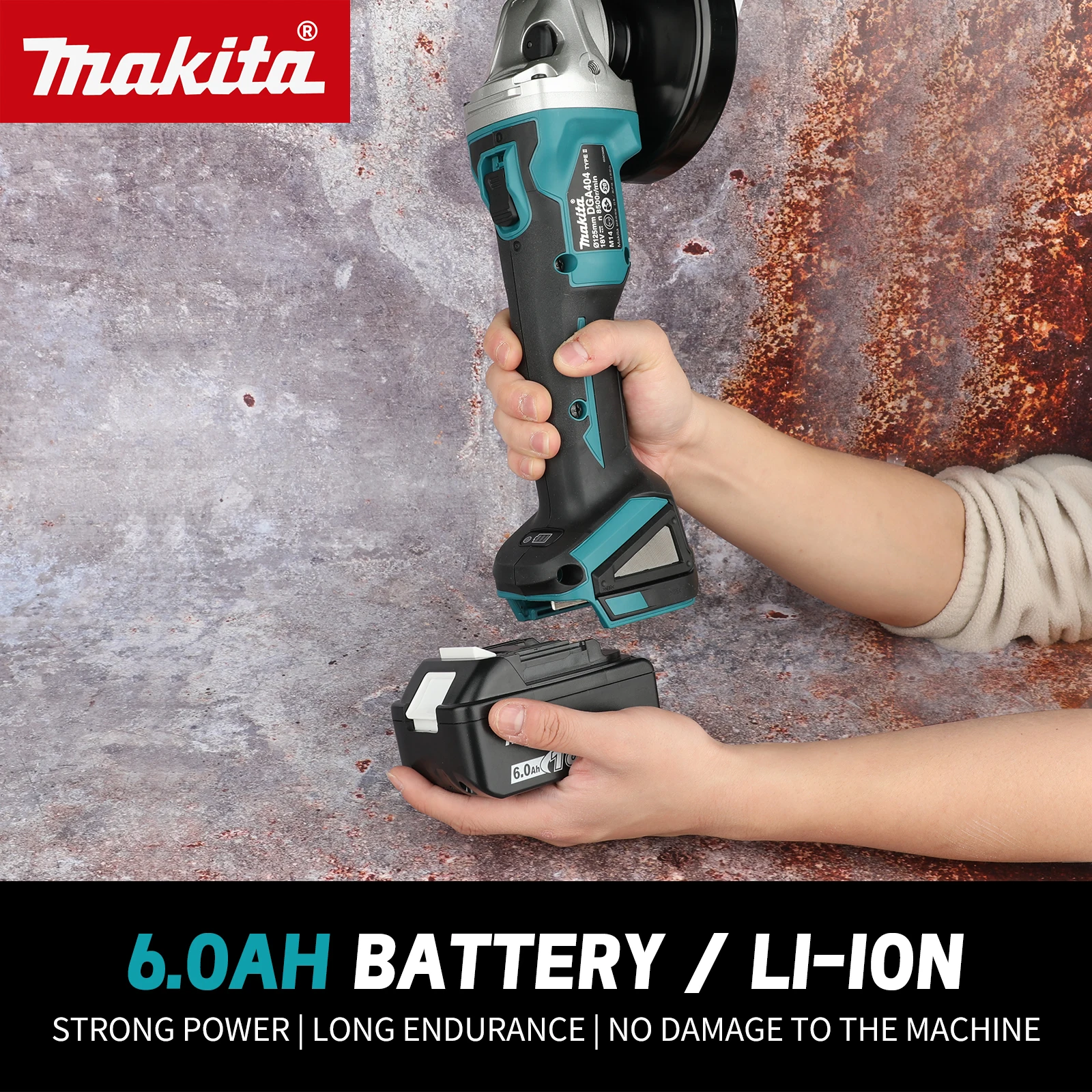 Angle Grinder Electric 125MM Cordless Brushless Variable Speed For Makita 18V Battery