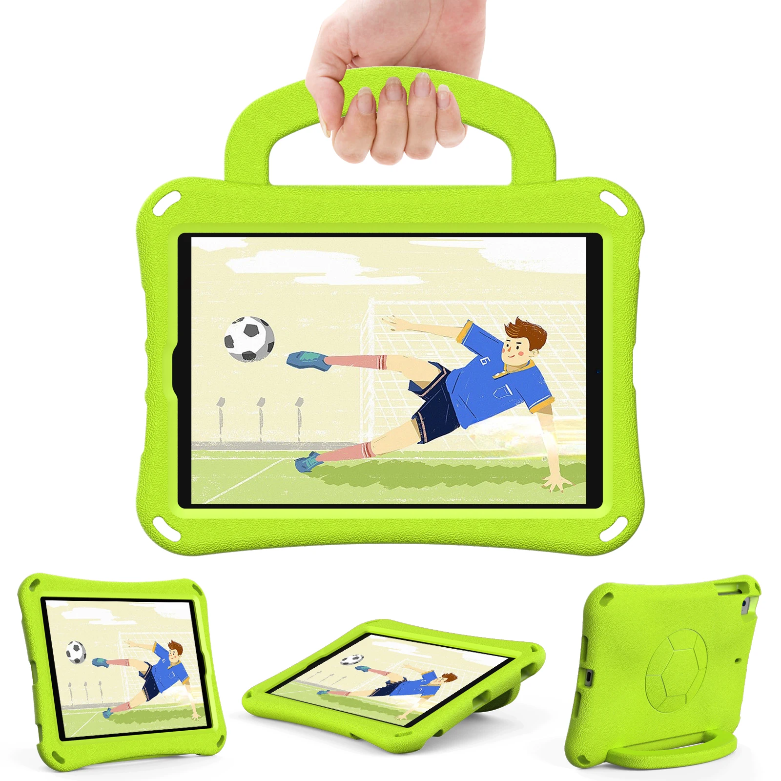 Shockproof Full-Body Tablet Case with Handle Stand