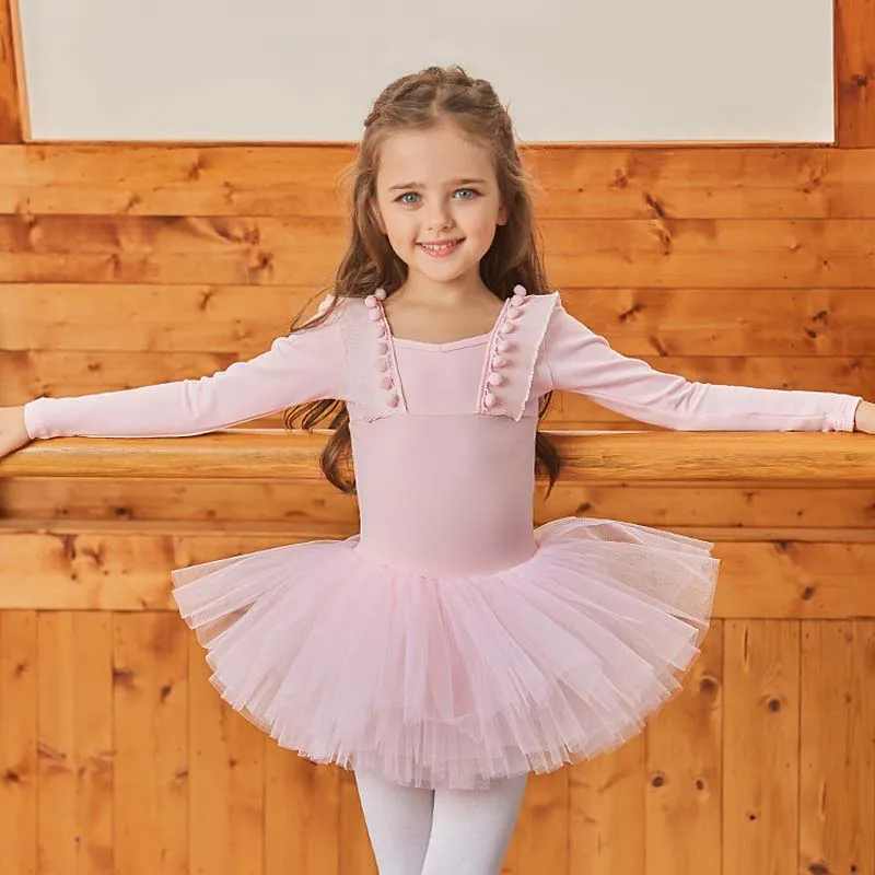 Pink Balle Tutu Dress Children Professional Dance Leotard Tulle Dress Wear Leotard Ballet Tutu