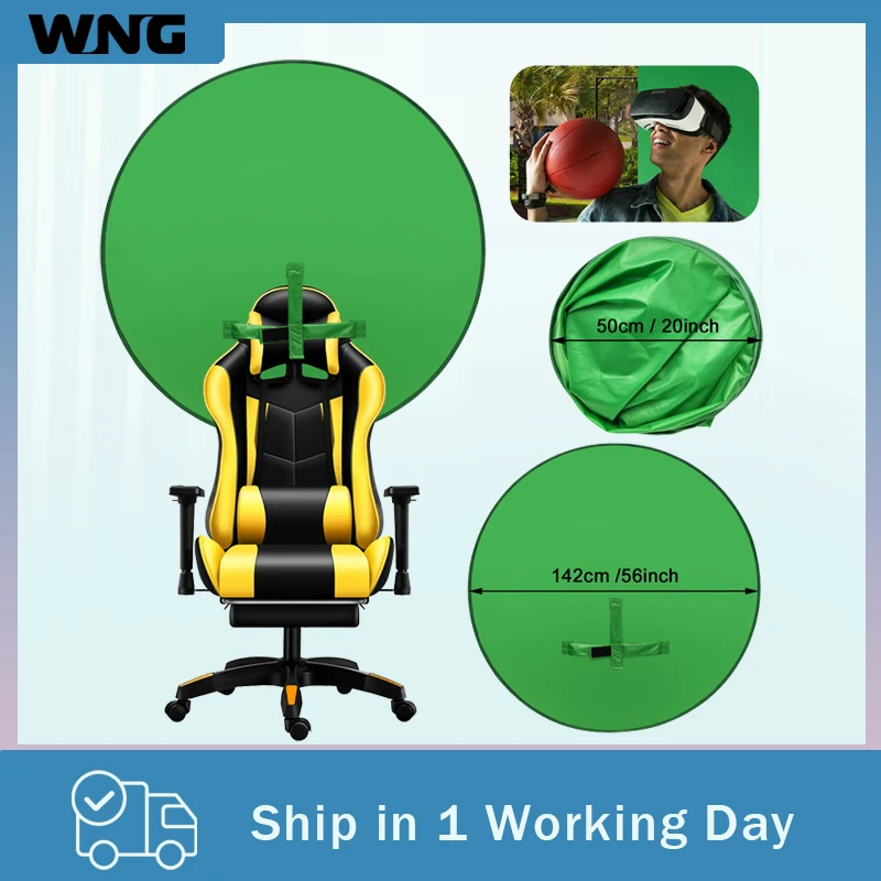Round Green Backdrop Photography Background Screen 4.65ft 142CM For Photo Video Studio