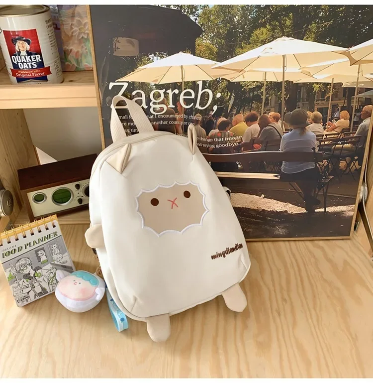Zigui Backpack Korean Style Summer Cute Clear New Ins Travel Shopping Rucksacks Girls White Sheep Bag