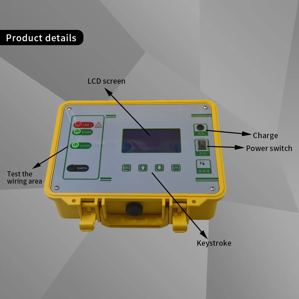 고전압 저항 메가미터 절연 저항 테스터, 메가옴 계량기 테스트 장비, 500V, 1KV, 5KV, 10KV