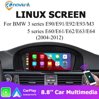 Pantalla estéreo inalámbrica CarPlay Android Auto para BMW 3 5 Series E60 E61 E62 E63 E64 E90 E91 E92 E93 Linux Radio de coche Multimedia BT 1