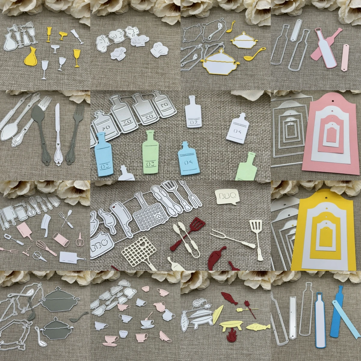 Neue Küchen geschirrs erie Metalls chneid werkzeuge Schablonen gestanzt für DIY Scrap booking Album Papier karten prägung