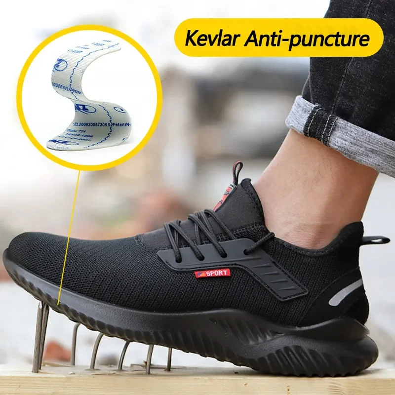 Work Safety Shoes Steel Toe Puncture Proof Construction Lightweight Breathable Sneakers Boots