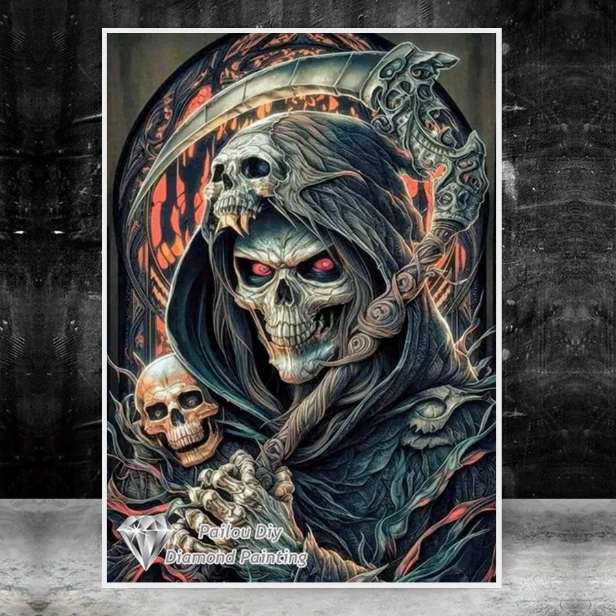 Halloween Horror Skull And Skeleton Diamond Painting Dark Art