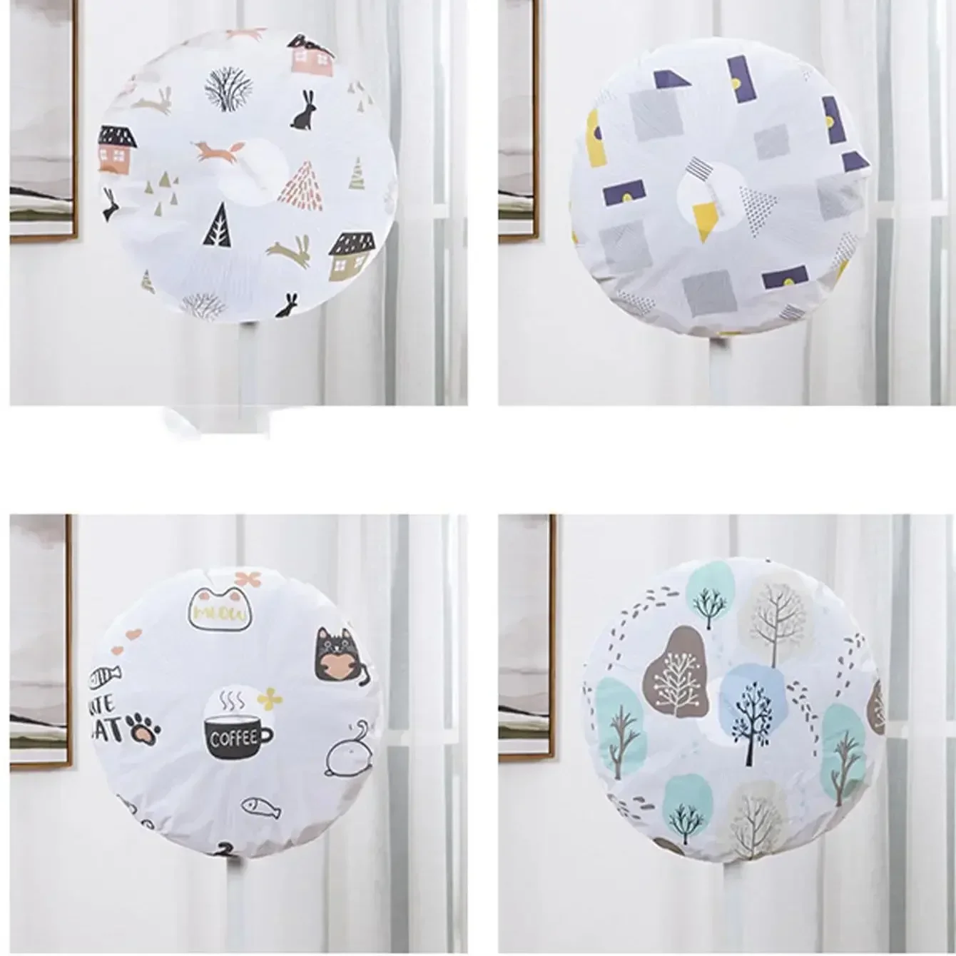 1pc fan protection waterproof dust cover household universal round floor cover random style. fan cover