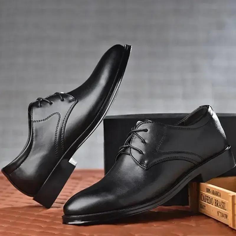Leather Shoes Customizable Man Formal Leather Men Lace Up Oxfords