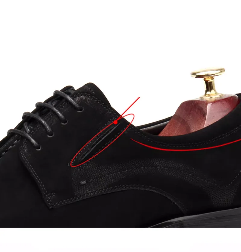Neue Wildlederschuhe für Herren, spitze Zehenpartie, britischer Stil, echtes Leder, Nubuk, formelle Business-Kleidung, Bürokleidung – Detail 3