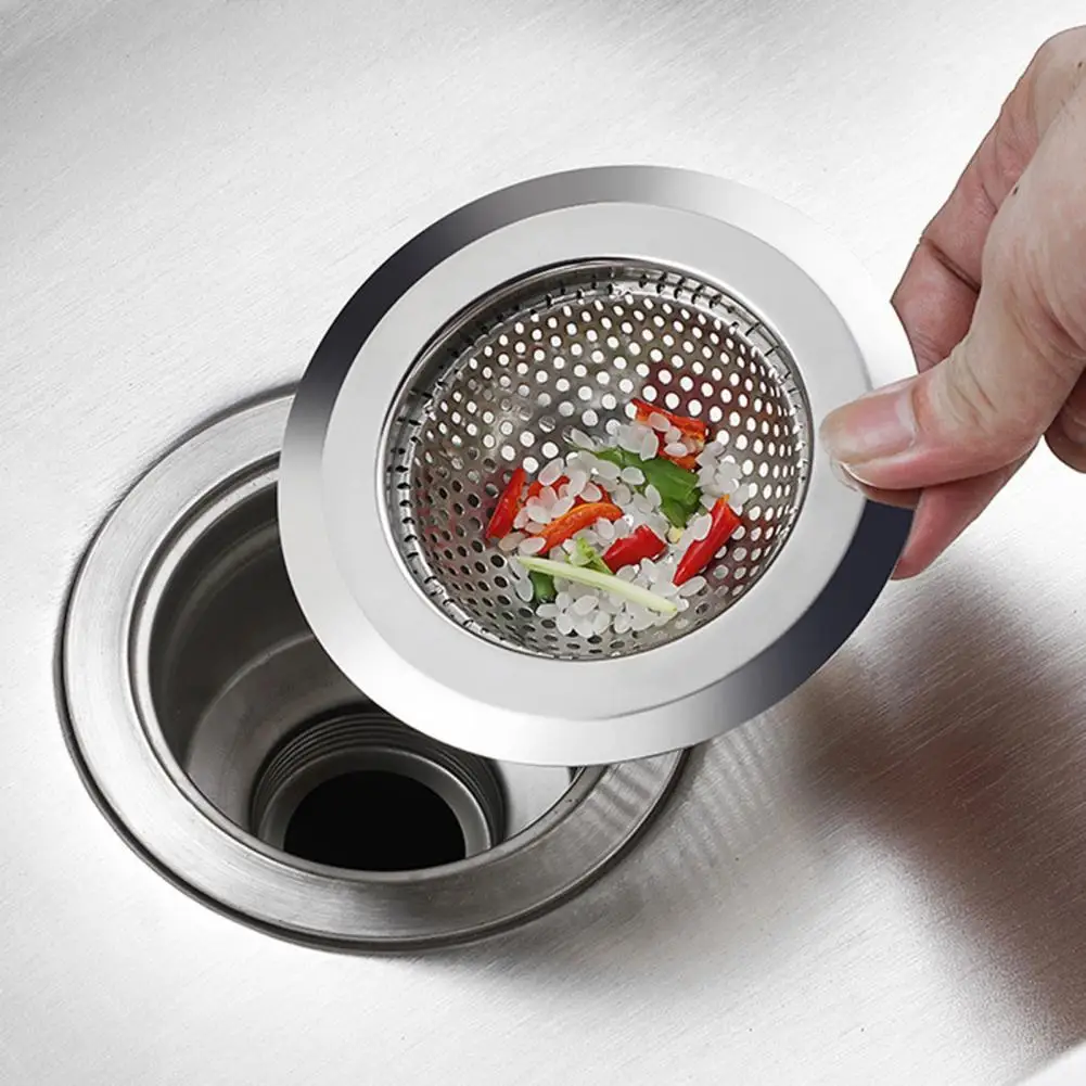 Drain Filter Rust-proof Anti-clogging Stainless Steel Kitchen Sink Drain Strainer Large Basket Filter For Home Use