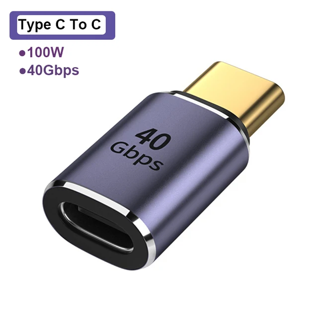 USB4.0 40Gbps Adapter USB C Male To Female 90 Degree 100W Fast Charging Data Converter for Laptop Tablet Phone Accessories