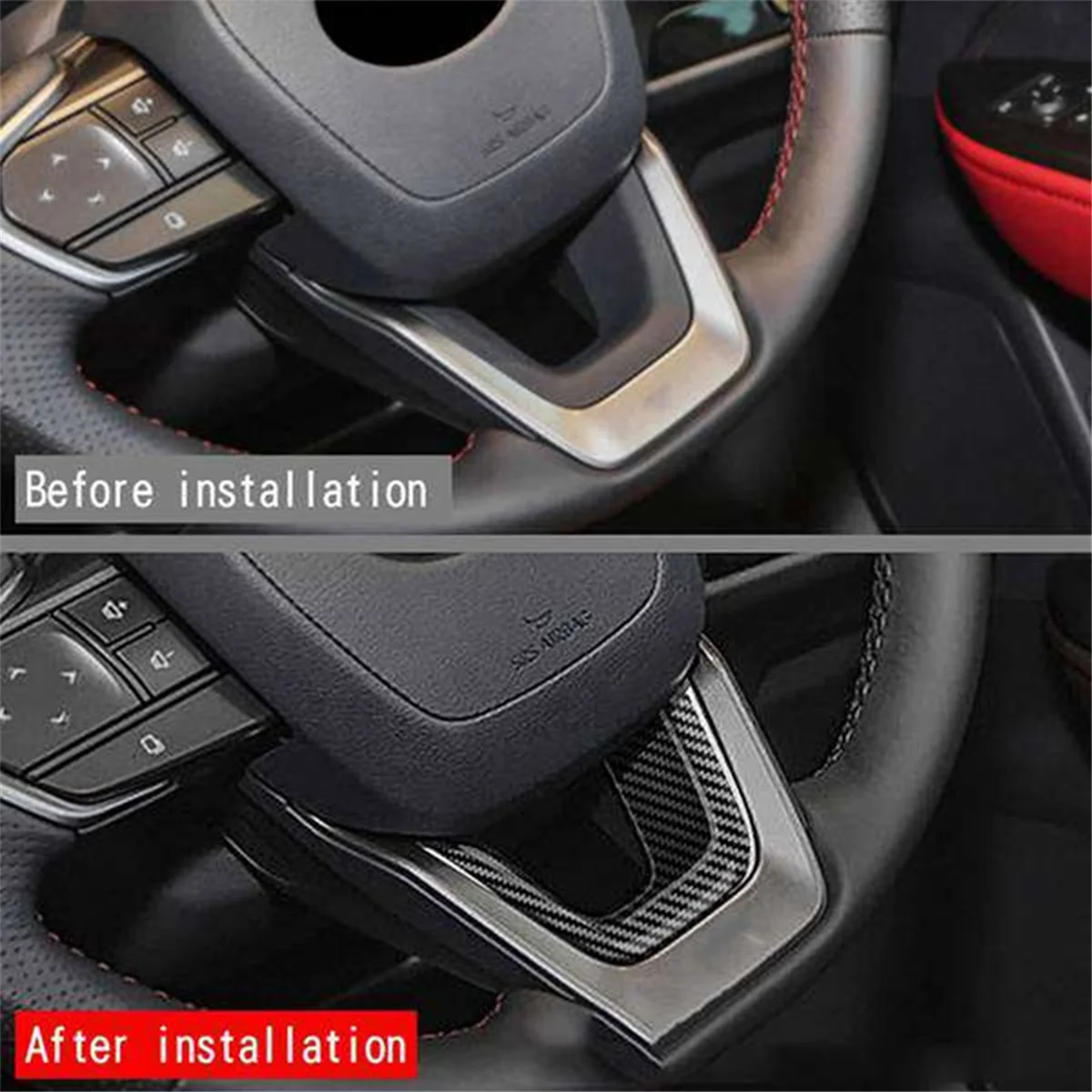 Carbon Fiber ABS Steering Wheel Cover Trim Interior Mouldings Strip Decoration For NX260 NX350H + RHD