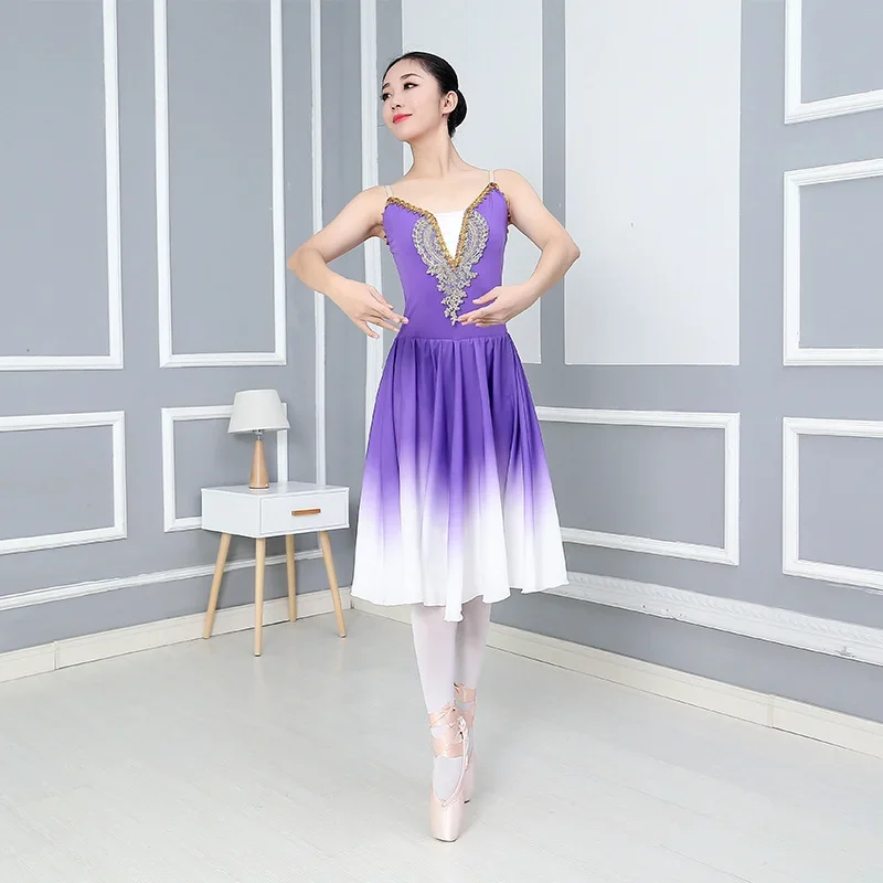 

2022Women Gradient color high quality Long Adult Children Ballet Tutu Dress Party Practice Skirts Clothes Fashion Dance Costumes