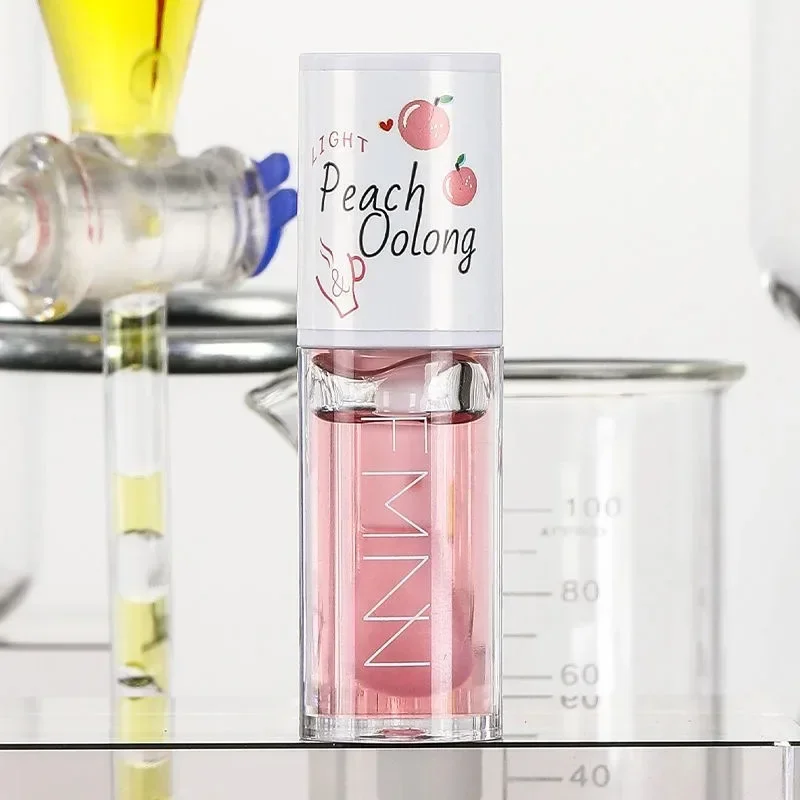 Peach Milk Honey Lip Essentia Oil Relieves Dry Moisturizing Lip Gloss Fades Lip Lines Water Light Lips Big Brush Head Cute 5