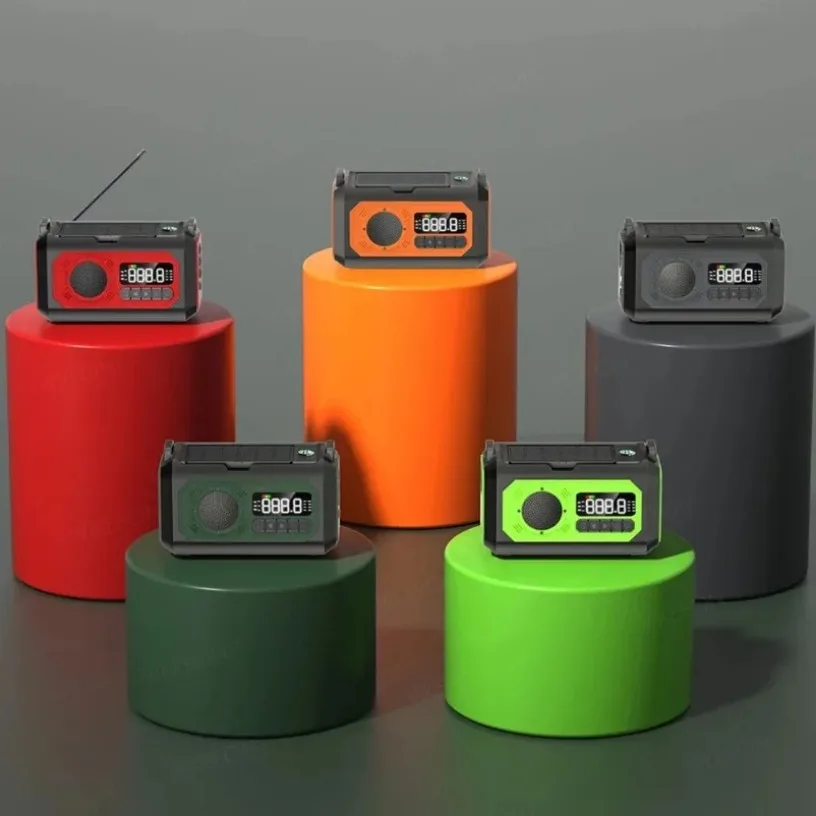 Portable Radio Portable 12000mAh Emergency Radio AM/FM/NOAA Weather Radio Solar Hand Crank Flashlight SOS Alarm Power Bank Reading Lamp