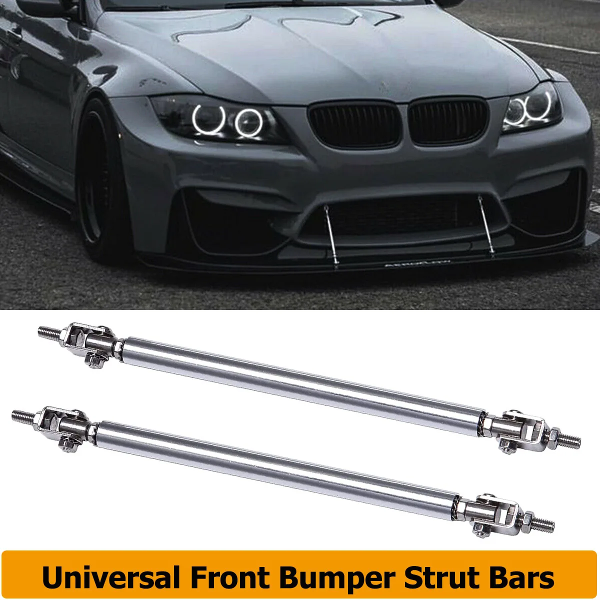 Universal Front Rear Bumper Lip Splitter Spoiler Strut Rod Tie Support