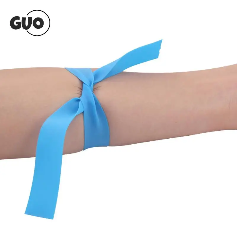 50Pcs/box Pre Cut Blue Elastic Belt Disposable Tourniquet First Aid Kit