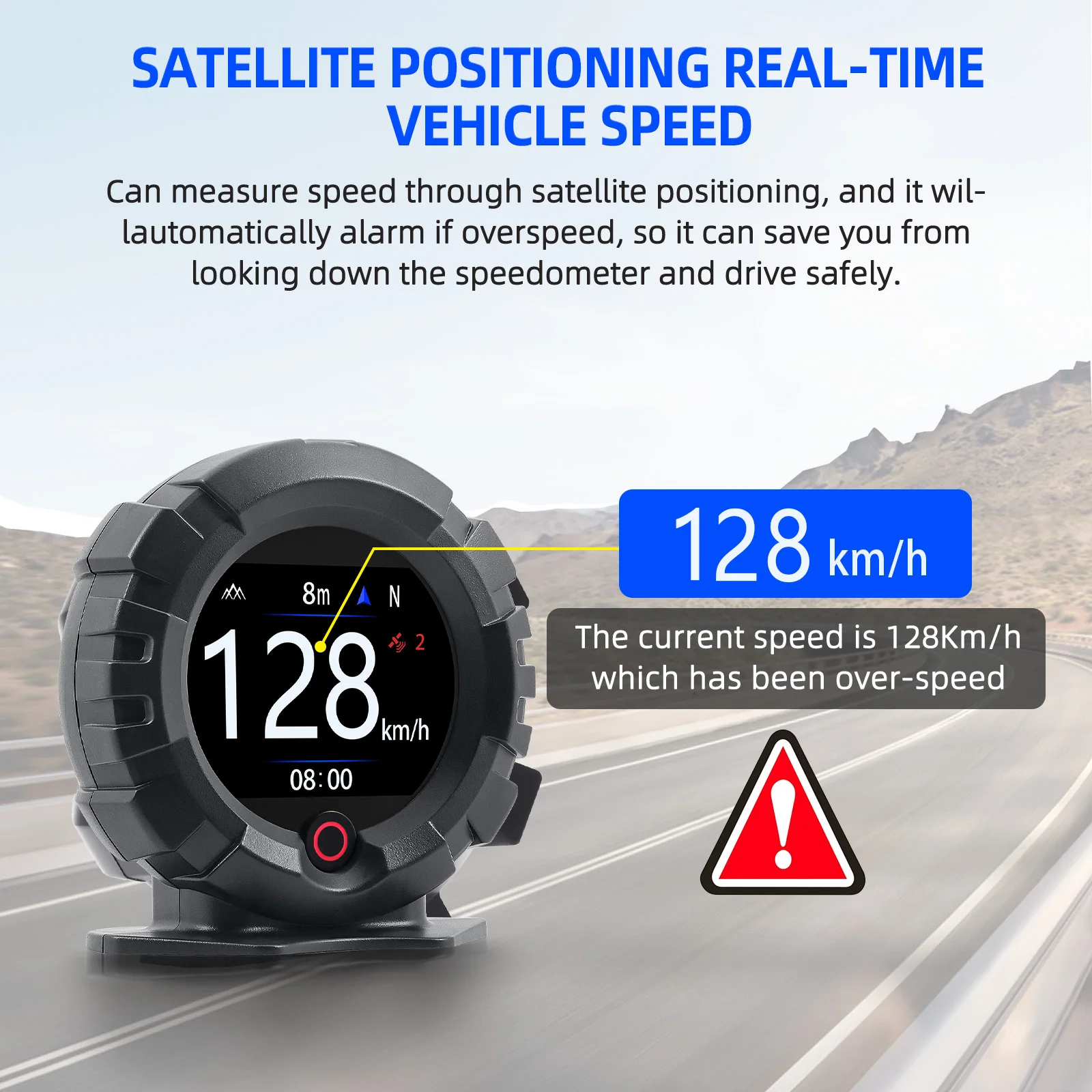 OURANTOOLS X95 GPS Snelheidshellingmeter - Hoofd Omhoog Display, Hoekmeter & Alarmen Voor Auto