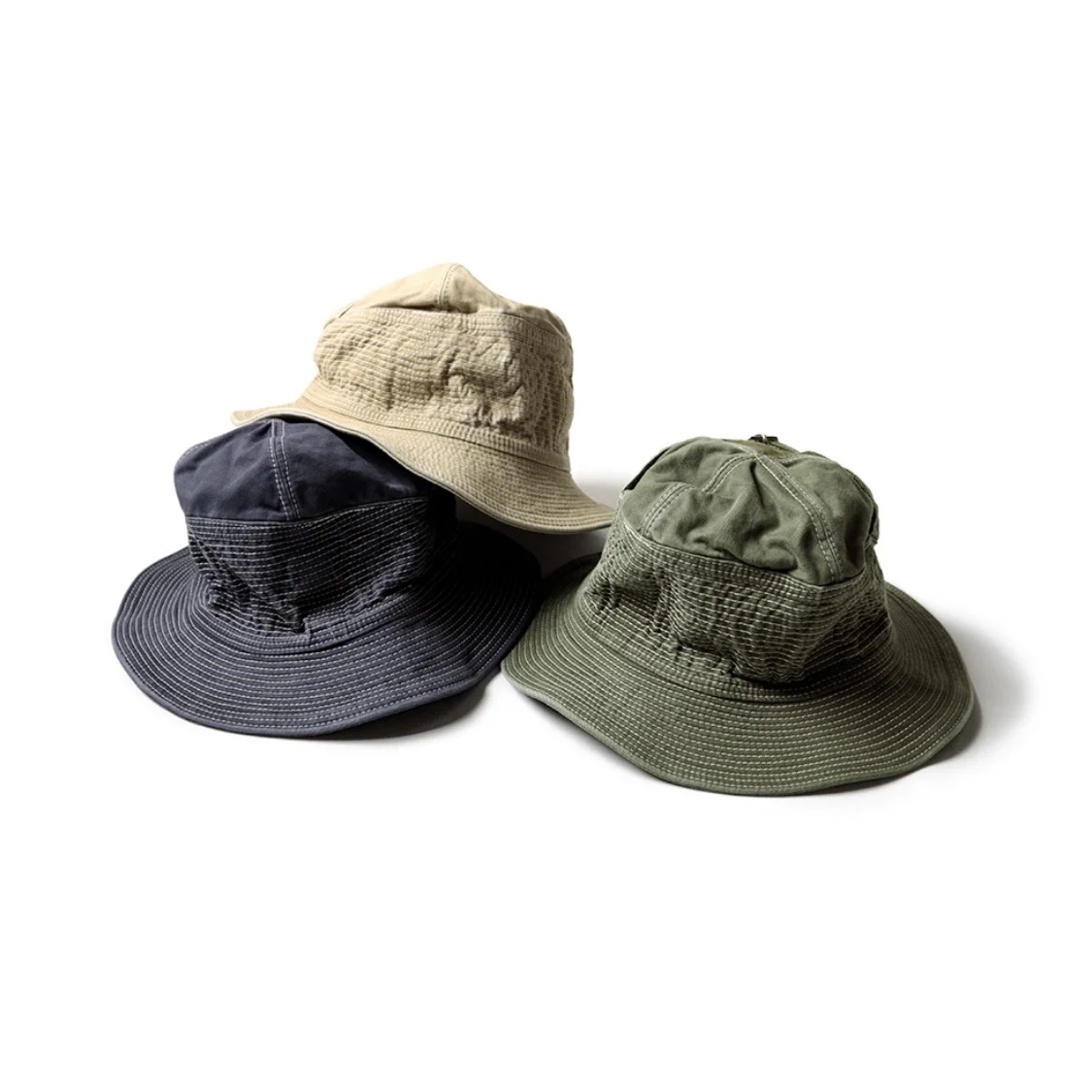 

2024 Kapital Vintage HighQuality Vintage Distressed Wax Dyed Sun Washed Fisherman Hat 21SS Unisex Cap