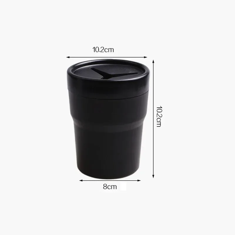 Car trash can Multifunctional Car Mini Trash Bin Cup Holder Car Trash Can Auto Holder Cap Mounts Black Plastic Interior Accessories
