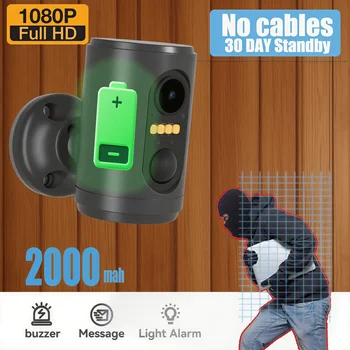 Mini telecamera a batteria 1080P Batteria incorporata Sensore PIR Rilevazione di movimento Video wireless Sicurezza CCTV HD Telecamera per baby monitor domestico