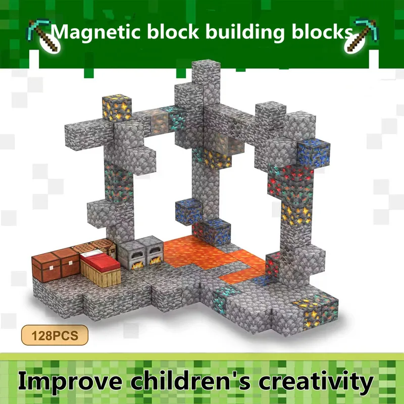 Magnetic Block Building Block Magnet My world children's puzzle assembled magnetic toy for boys and girls