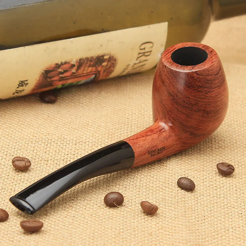 

MUXIANG Rosewood Tobacco Pipe Smoking Pipe Smoke Fit Fo 9mm Filter Acrylic Bent Mouthpiece Tobacco Pipe Luxury Gift Tobacco Pipe