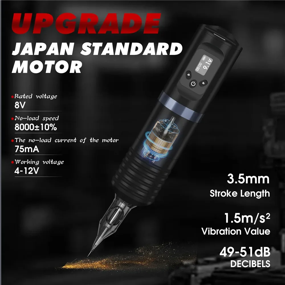 Tuffking Tattoo Pen Set Rotary Wireless Tattoo Machine Kit