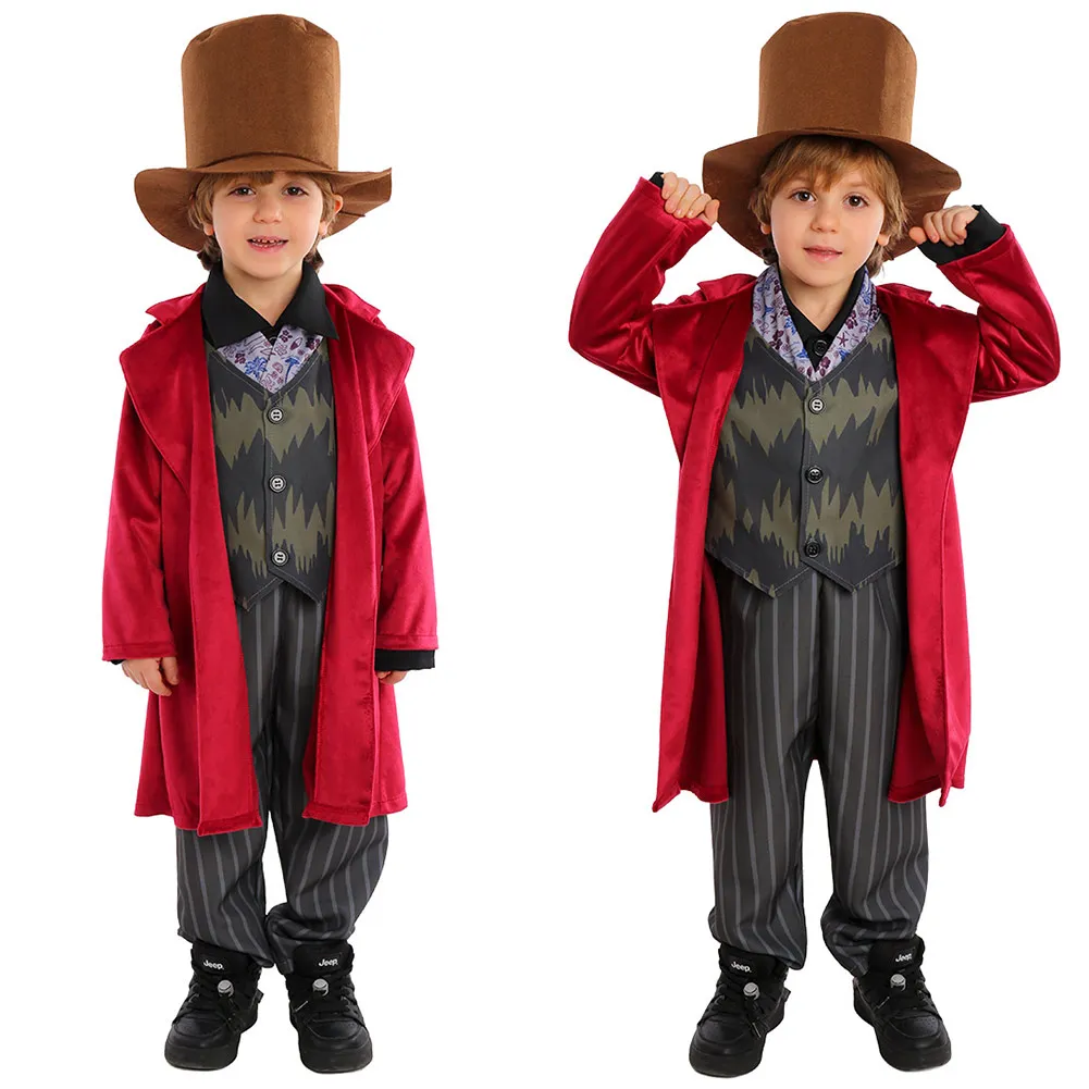 Kids Wonkka Oompa Cosplay Loompa Movie Chocolate Factory Costume Halloween Carnival Disguise Children Suit For Boys Girls