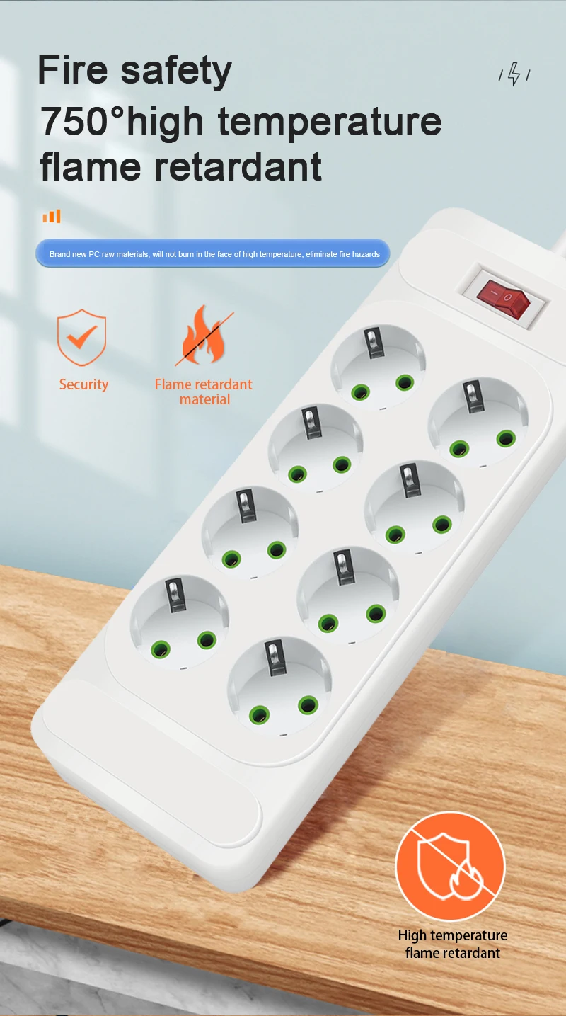 Šoninis vaizdas su AC lizdais