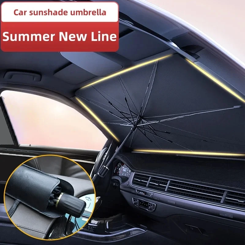 Parasole per Auto, Protezione Solare per Parabrezza, Accessori per Ombreggiatura Interna Estiva - immagine 5