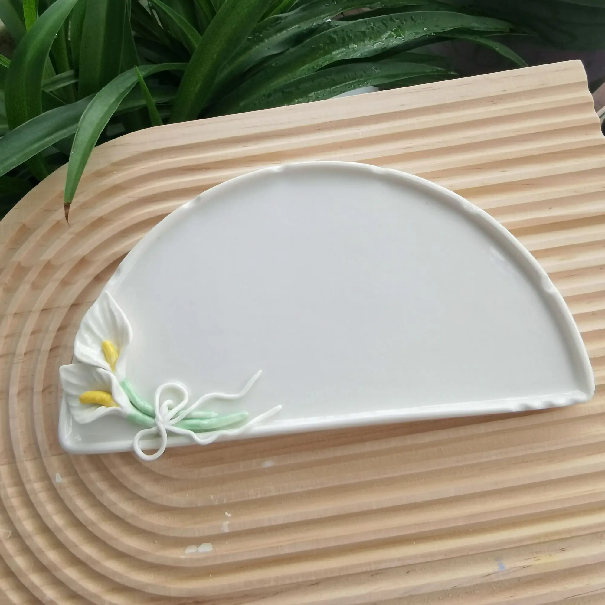 세라믹 수채화 그림 팔레트, 미술 용품, 흰색 팜 부케 스타일