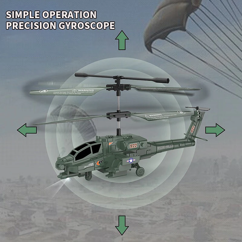 New Apache Remote-Controlled Helicopter With Gyroscope, Drop Resistant Armed Toy Model, Children'S Toy Helicopter 2