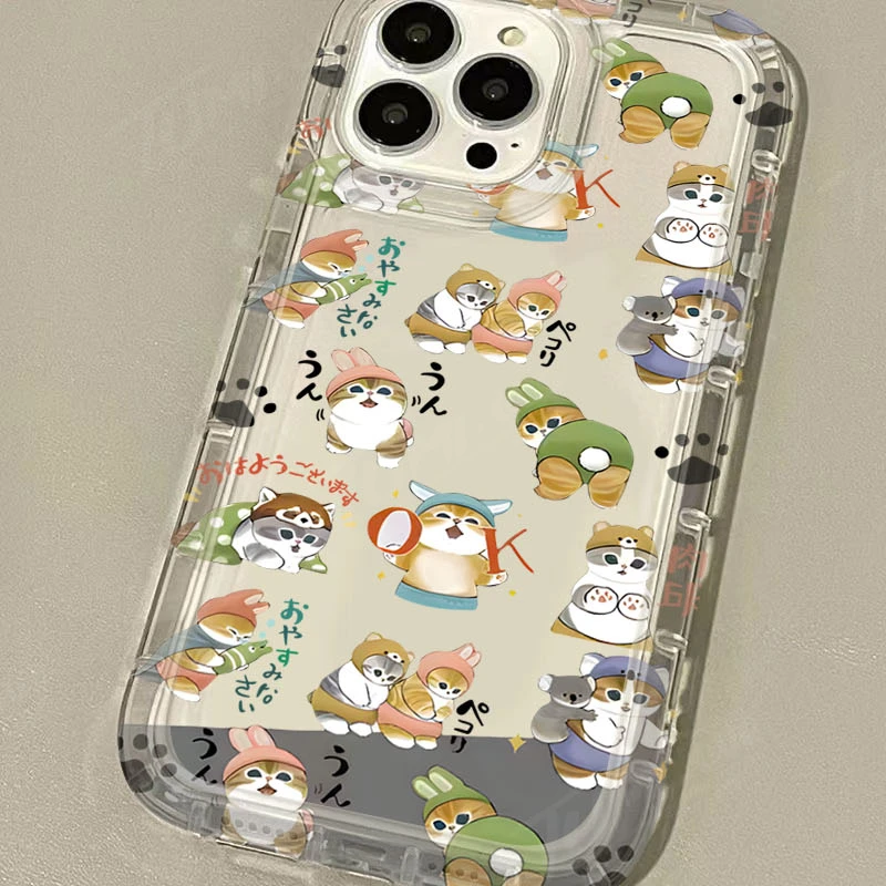 Adorable Cartoon Mofusand Cat Clear Phone Case Cover