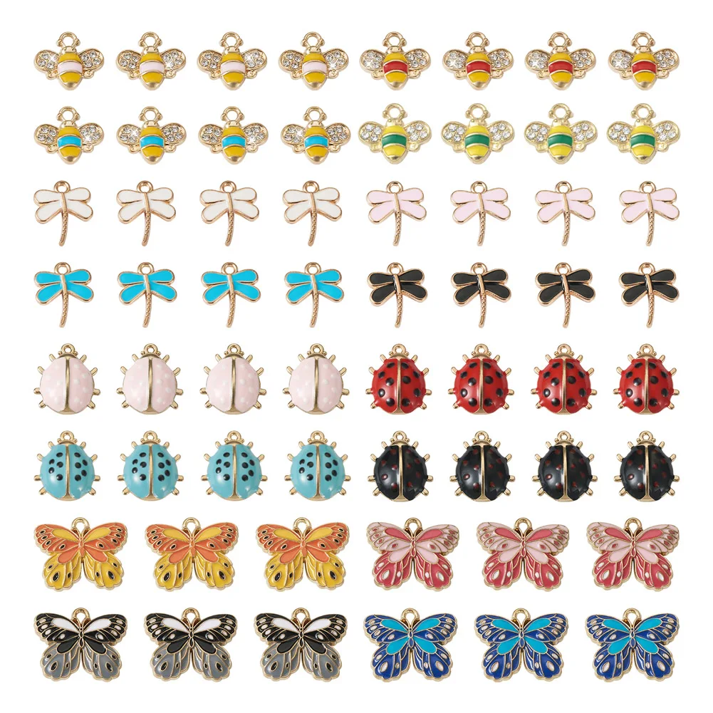 

1 Box Mixed Styles Alloy Enamel Pendants Drop Oil Animal Flower Tiny Charms For Bracelet Necklace Earrings DIY Jewelry Making