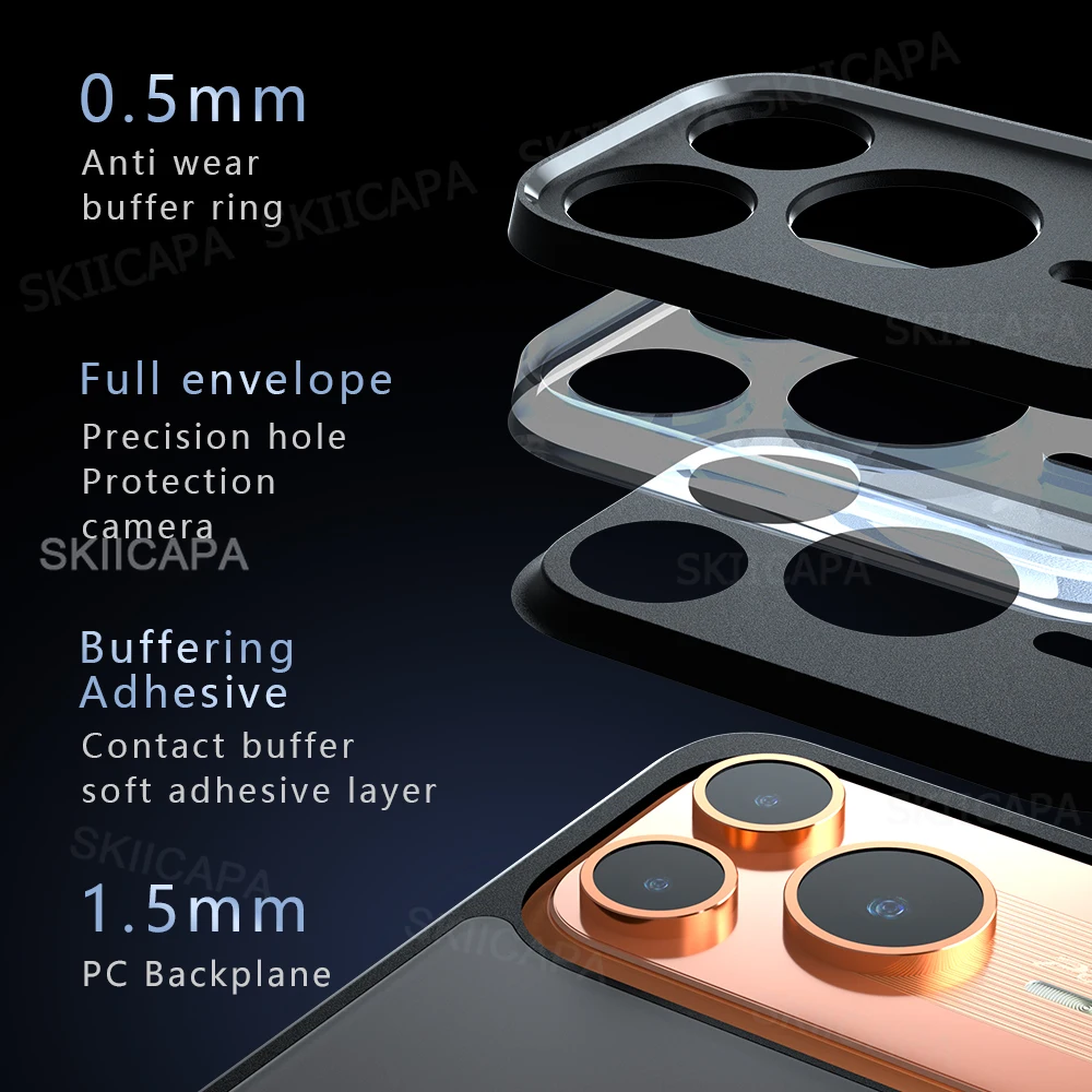 Matte Clear Shockproof Phone Case with Acrylic PC + TPU Bumper