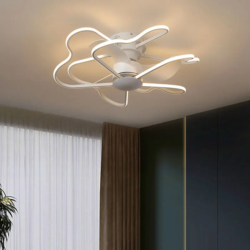 

LED Ceiling Fan Lamp Modern Minimalist Ceiling Lamp Dining Room Bedroom Living Room Lamp Round Fan Lights