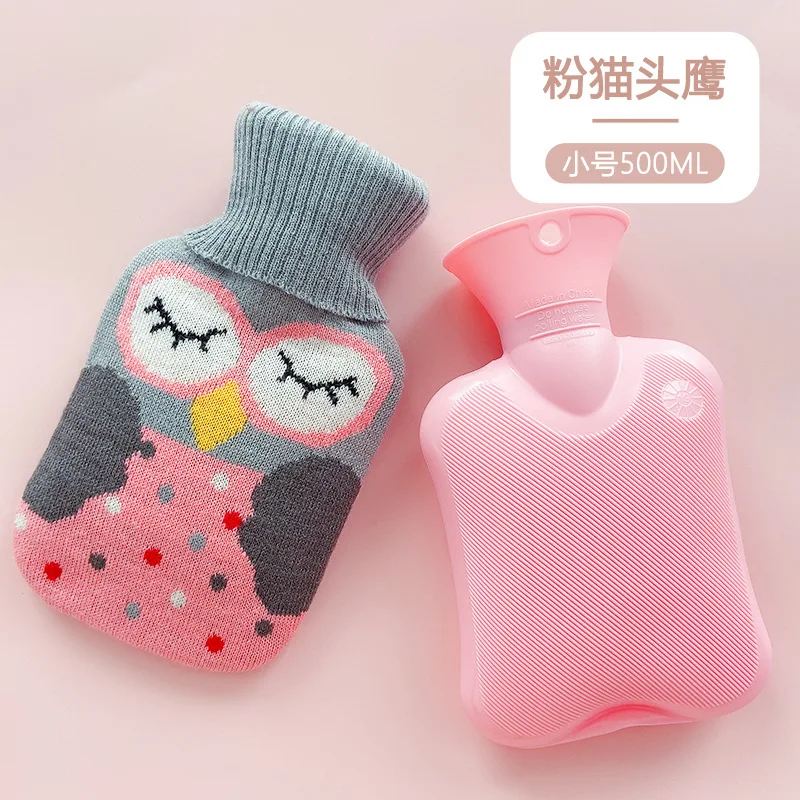 

Tummy Warmers Hot Water Bottle Rubber Bag Cute Cartoon Warm Relaxing Safe Heat Cold Large Plush Cloth Hot Water Bag