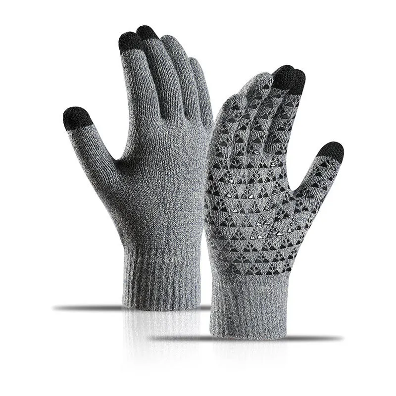 3 Paia Di Guanti Termici Senza Dita Unisex - Invernali, Ispessiti, In Maglia, Per Guida, Corsa, Ciclismo E Lavoro (Nero, Grigio Chiaro E Grigio Scuro)