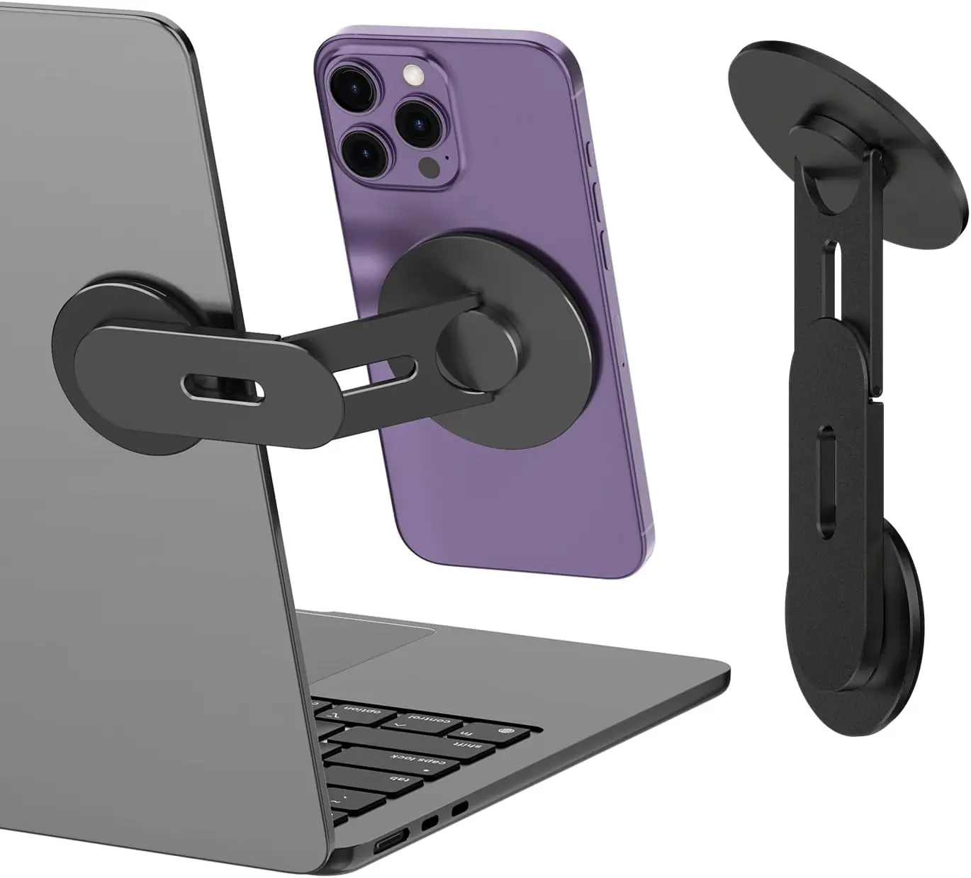 자석식 노트북 휴대폰 거치대, MagSafe 아이폰 시리즈와 호환되는 금속 휴대폰 홀더, 테슬라용 사이드 폰 홀더