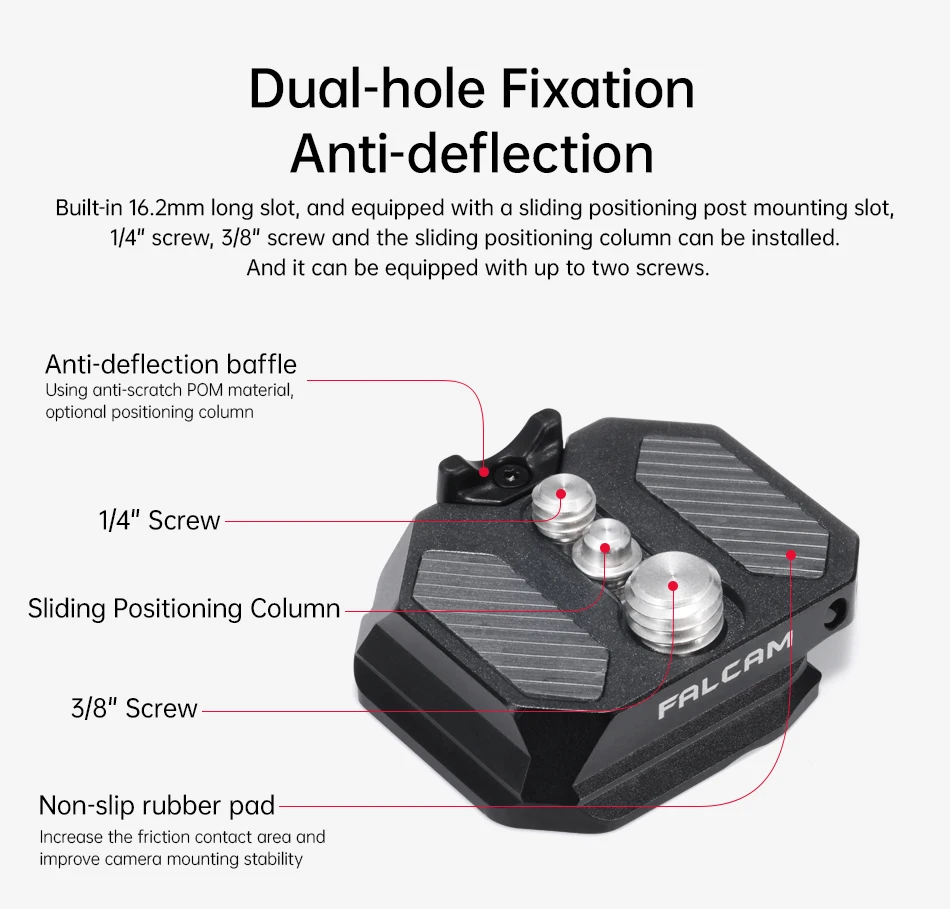FALCAM F38&F50 Dual-Screw Quick Release Plate F38B3810 with 1/4" Screw Hole F38