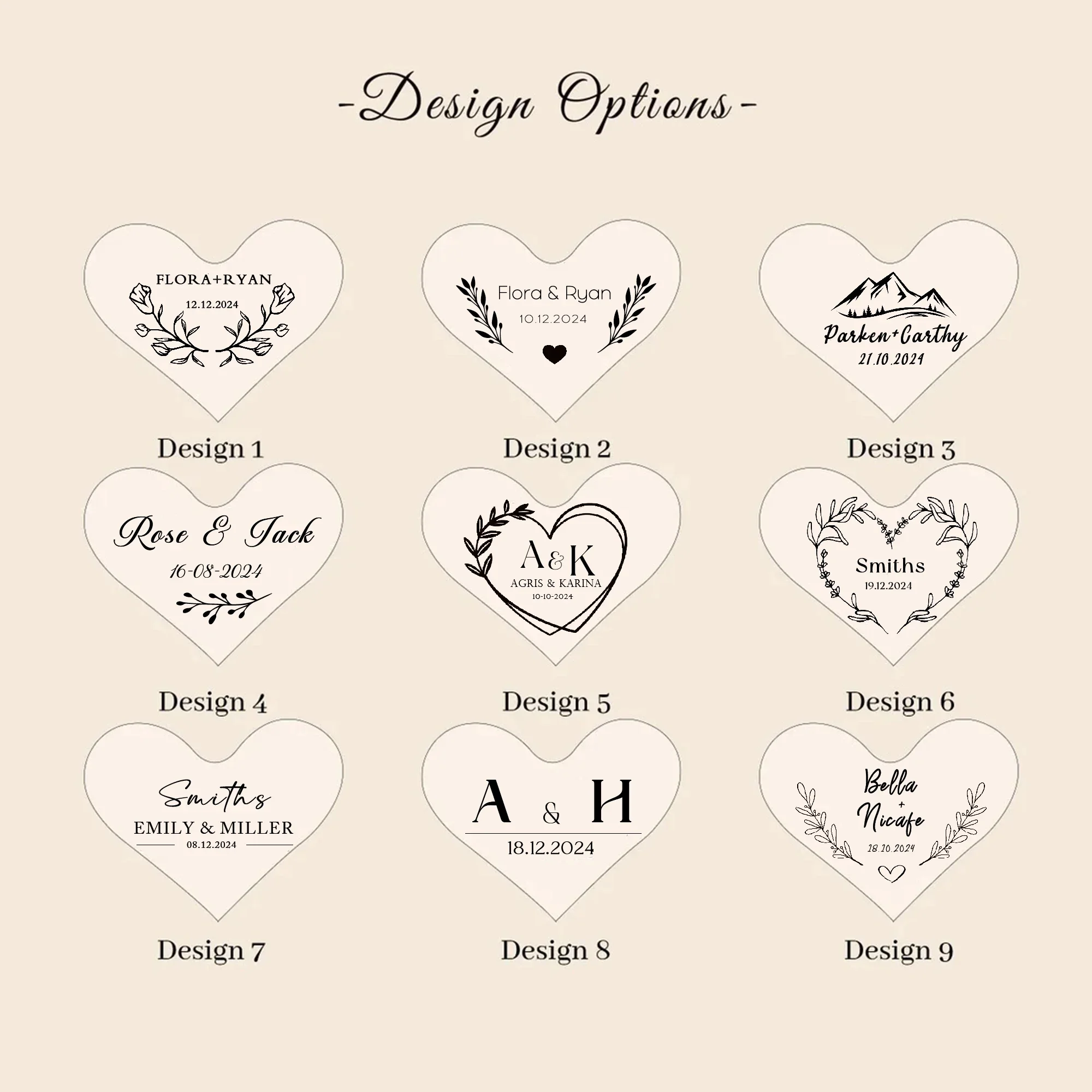 1PCS Free Engraving Name Love Heart Shaped Walnut Wood Ring Box For Wedding Ceremony Jewelry Box Storage Proposal Wedding Gift 6