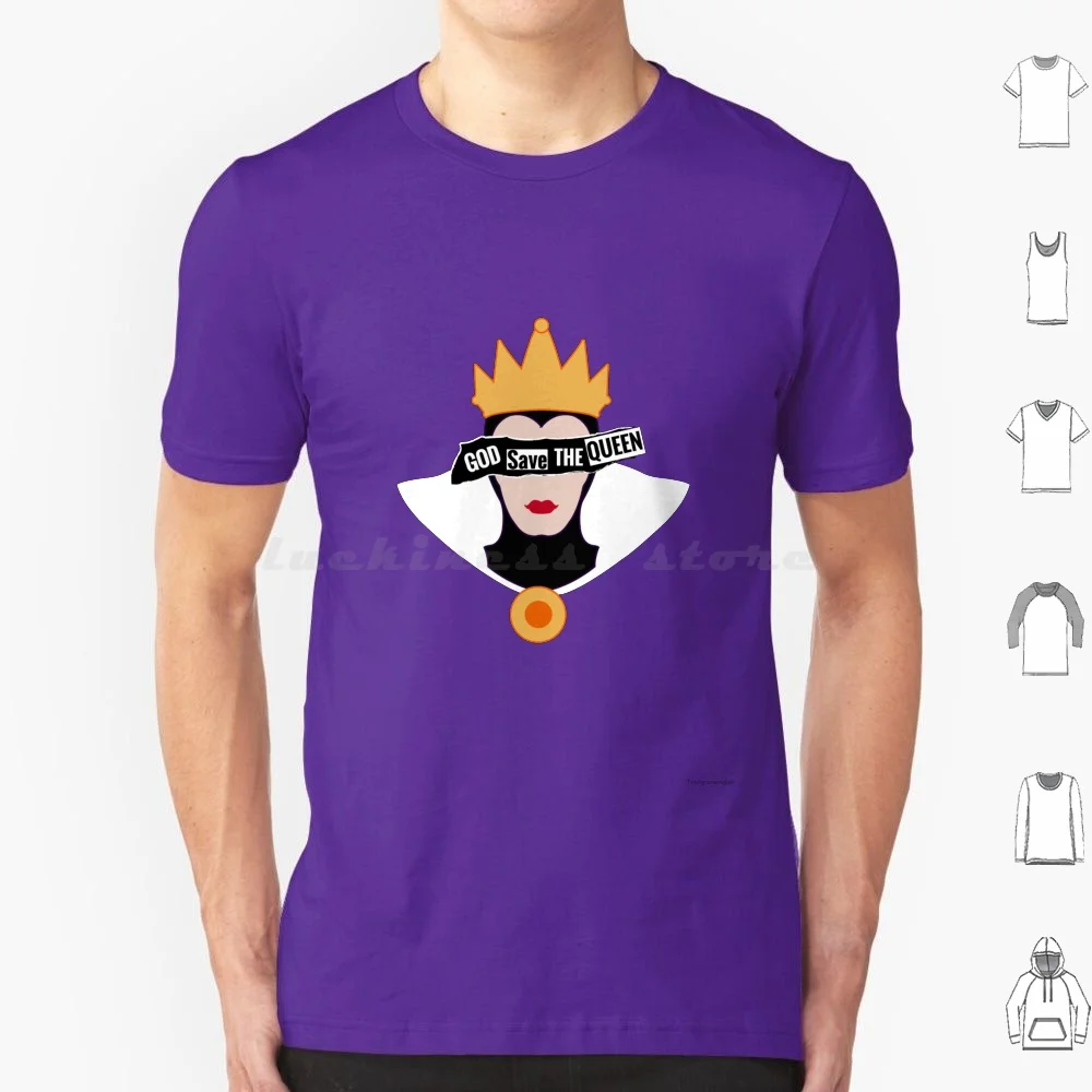God Save The Evil Queen T Shirt Big Size 100% Cotone Evil Queen God Save The Queen Mash Up Biancaneve Evil Queen Villain Pun