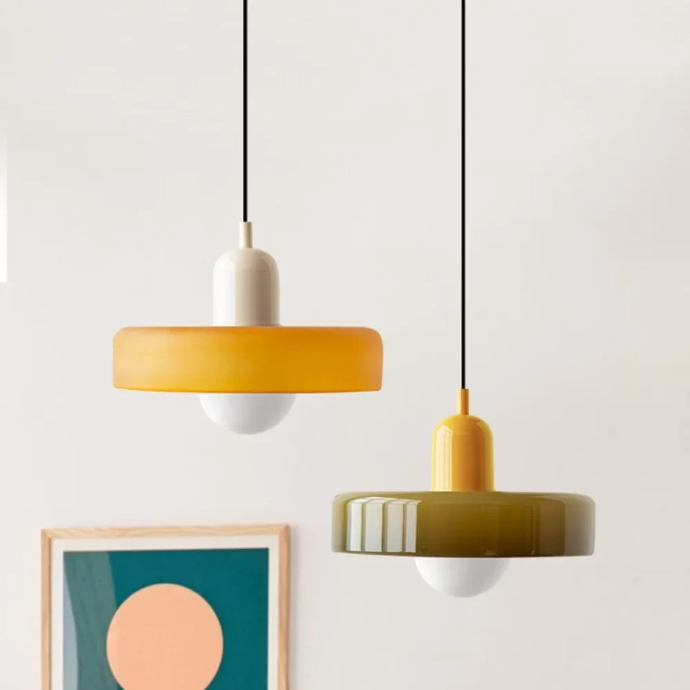 Nordic Retro Glass Chandelier Living Room Dining Room Bedroom KitchenModern Lighting Decoration Retro Lighting Fixture E27LED