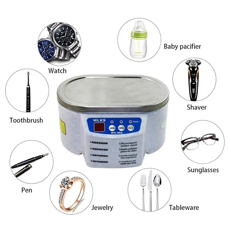 30/50W Ultrasonic Cleaner Sonicator Bath 40Khz Degas For Home Watches Contact Lens Glasses Cleaner Machine Teeth Makeup Razor 1