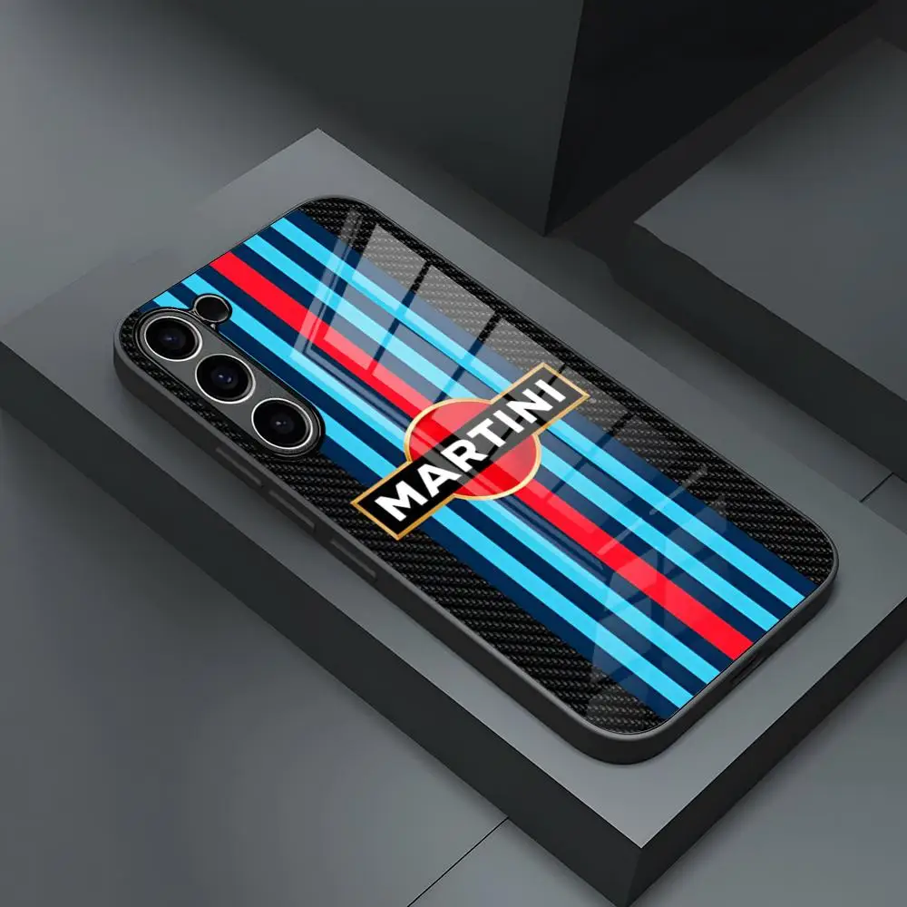 Martini Racing Horizontal Stripe Glass Phone Case