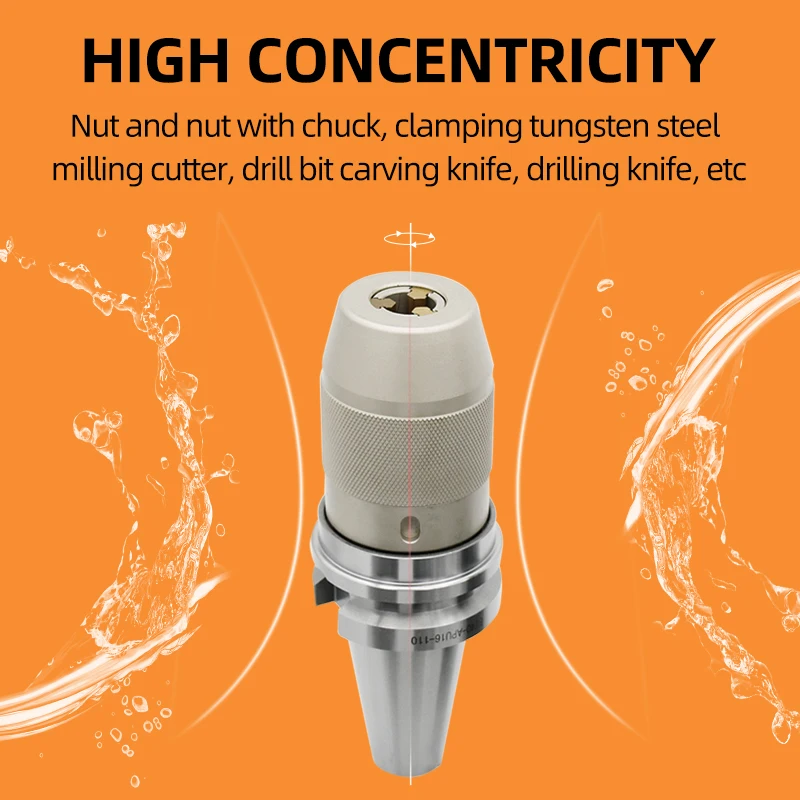BT40 Self-tightening Drill Integral BT40-APU13 BT40-APU16 Integral Keyless Drill Chuck CNC Tool Holder APU Chuck Wrench