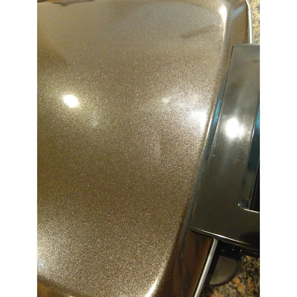 Electric Skillet for Yin Yang Hot Pot & EA-DCC10 Gourmet Sizzler Electric Griddle,Stainless Brown Extra Large 6