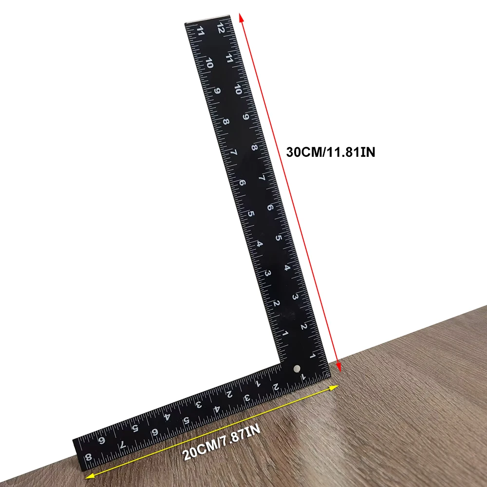 직각 눈금자 금속 L 눈금자 검은 목수 프레임 8X12 인치 Leathercraft 스테인레스 스틸 금속 사각형 DIY 가죽