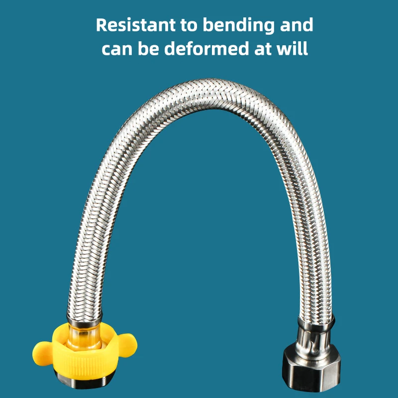 Flexible Shower Hose Stainless Steel Bathroom Shower Water Hose Extension Plumbing Pipe Explosion-proof Tube 1/2inch